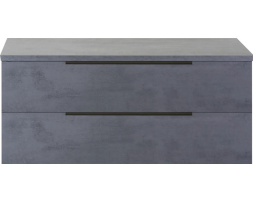 Skříňka pod umyvadlo Sanox Seville beton antracit 120 x 53 x 45 cm Skříňka pod umyvadlo se dvěma zásuvkami