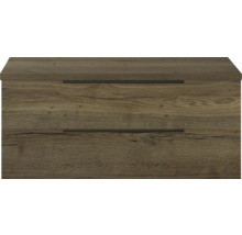 Skříňka pod umyvadlo se dvěma zásuvkami v dřevěném vzhledu