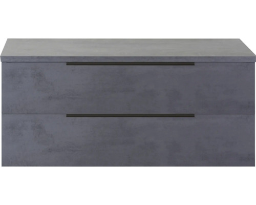 Skříňka pod umyvadlo Sanox Seville beton antracit 120 x 53 x 45 cm Skříňka pod umyvadlo se dvěma zásuvkami