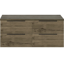 Skříňka pod umyvadlo se čtyřmi zásuvkami s dřevěným vzhledem