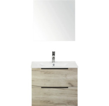 Kombinace umyvadla se zrcadlem, umyvadlem, baterií a spodní skříňkou