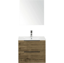 Umyvadlová sestava se zrcadlem, baterií a spodní skříňkou