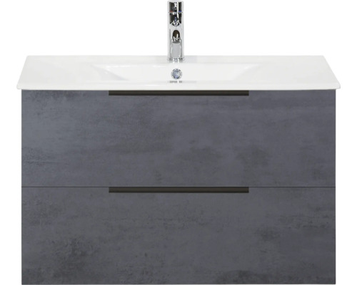 Skříňka pod umyvadlo se dvěma zásuvkami a umyvadlem na desku a baterií