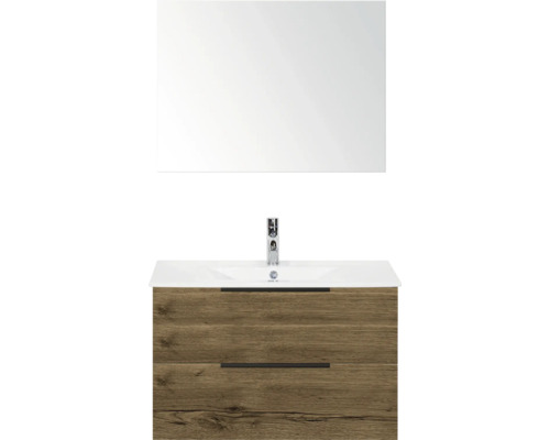 Umyvadlová skříňka se zrcadlem, dvě zásuvky a umyvadlo