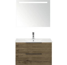 Umyvadlo se zrcadlem a spodní skříňkou se dvěma zásuvkami