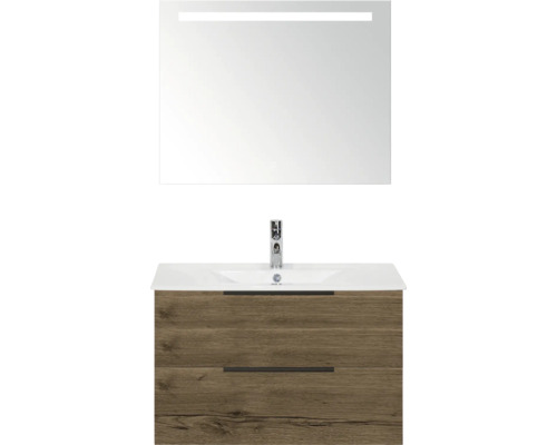 Umyvadlo se zrcadlem a spodní skříňkou se dvěma zásuvkami