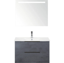 Umyvadlo se skříňkou, zrcadlem a osvětlením do koupelny