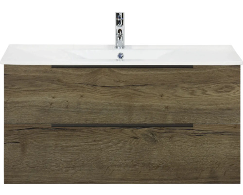 Skříňka pod umyvadlo se dvěma zásuvkami a umyvadlem