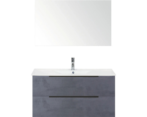 Kombinace umyvadla s umyvadlem, spodní skříňkou a zrcadlem do koupelny