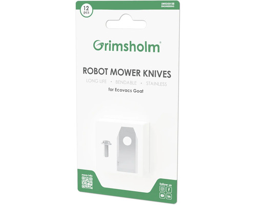Nože robotické sekačky Grimsholm, 12 kusů, pro Ecovacs Goat