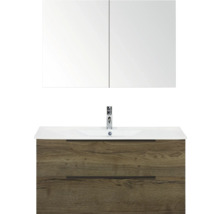 Umyvadlo se skříňkou a zrcadlovou skříňkou do koupelny