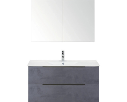 Koupelnový nábytkový set s umyvadlem, umyvadlovou skříňkou a zrcadlovou skříňkou