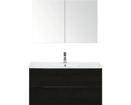 Koupelnová sestava s zrcadlovou skříňkou a umyvadlem