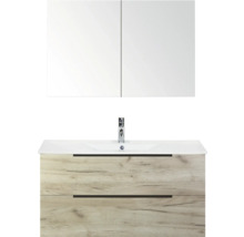 Sestava koupelnového nábytku se zrcadlovou skříňkou, umyvadlem a spodní skříňkou