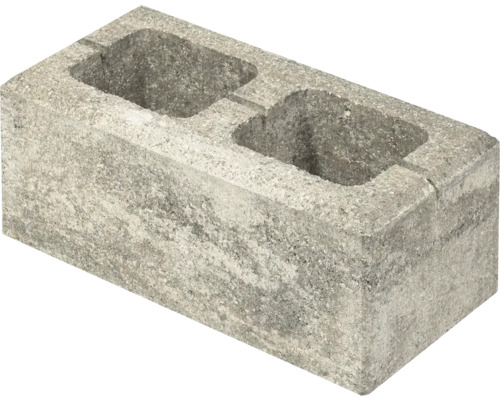 Betonový plot Rivago základní kámen 40x20x16 cm šedohnědý Šedá betonová dutá tvárnice pro stavební projekty