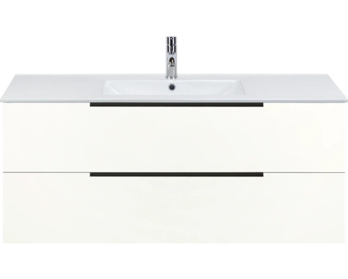 Skříňka pod umyvadlo se dvěma zásuvkami a umyvadlem na desku