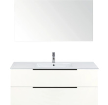 Umyvadlo se zrcadlem, umyvadlem a skříňkou pod umyvadlo do koupelny