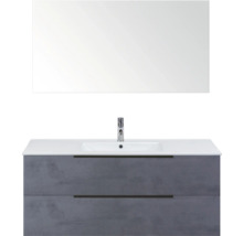 Umyvadlová skříňka s umyvadlem, baterií a zrcadlem do koupelny