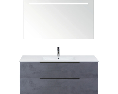 Umyvadlo se zrcadlem a spodní skříňkou do koupelny