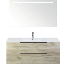 Kombinace umyvadla se zrcadlem a LED osvětlením