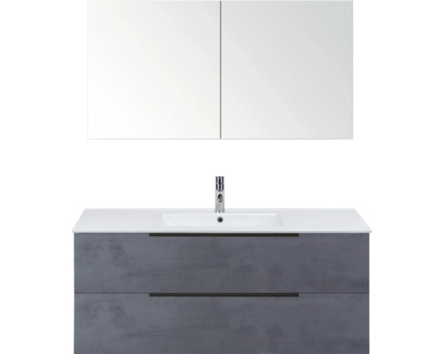 Umyvadlová skříňka s umyvadlem a zrcadlovou skříňkou