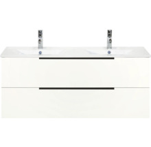 Skříňka pod umyvadlo se dvěma umyvadly a dvěma zásuvkami