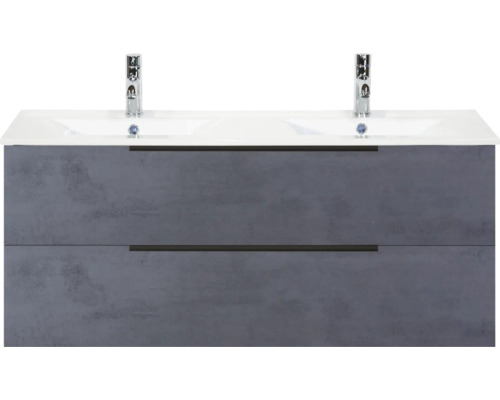 Skříňka pod umyvadlo se dvěma umyvadly a dvěma zásuvkami