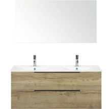 Sestava koupelnového nábytku s umyvadlovou skříňkou, umyvadlem a zrcadlem