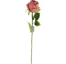 Jedna umělá růže s listy a stonkem