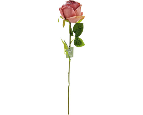 Jedna umělá růže s listy a stonkem