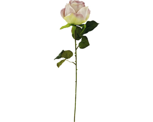 Jedna umělá růže s listy a stonkem