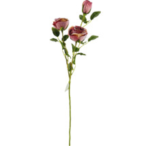 Umělá větev růže s květy a listy