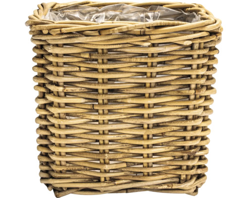 Kulatý proutěný koš na květiny s fólií