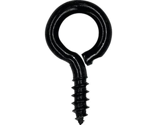 Očko se závitem zavřené zinek černý rozměr 25 Šroub s okem z kovu