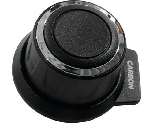 Spínací knoflík s nápisem Carbon