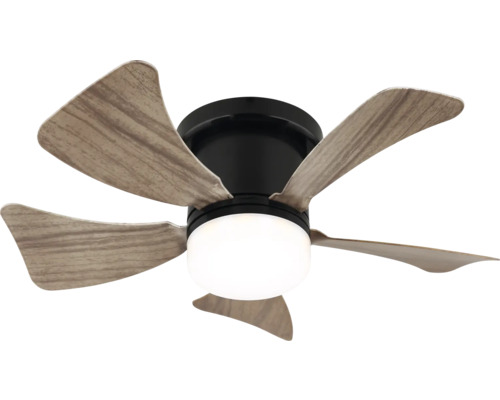 Stropní ventilátor s pěti lopatkami a integrovaným osvětlením.