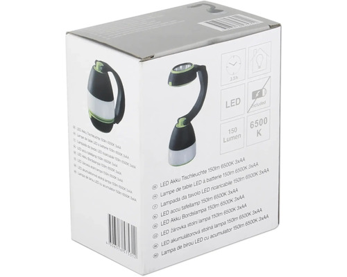 Balení LED akumulátorové stolní lampy 150 lumenů 6500 Kelvinů