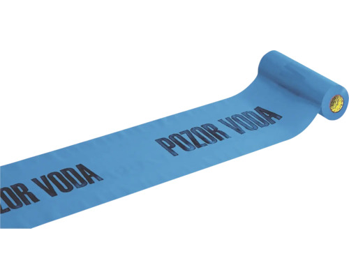 Výstražná páska vodovodního potrubí s nápisem Pozor voda