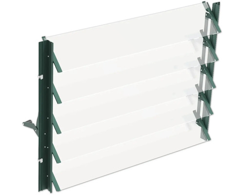 Lamelové okno s transparentními lamelami