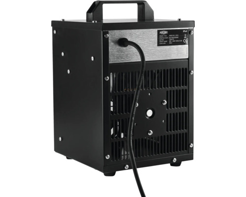 Elektrický ohřívač Pergart s topným výkonem 25/1000/2000 W a cirkulací vzduchu 120 metrů krychlových za hodinu.