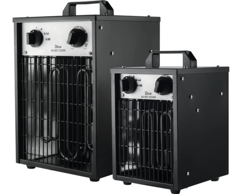 Dva ventilátory s topnými spirálami a držadly.