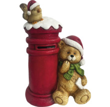 Vánoční dekorace s poštovní schránkou, medvídkem a ptákem