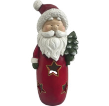Dekorativní figurka Santa Clause s hvězdicovými výřezy a vánočním stromkem