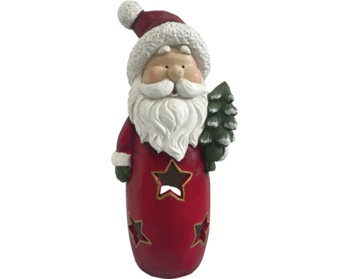 Dekorativní figurka Santa Clause s hvězdicovými výřezy a vánočním stromkem