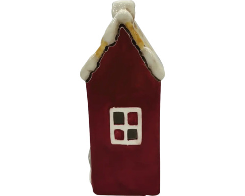 Dekorativní figurka domu s oknem a zasněženou střechou