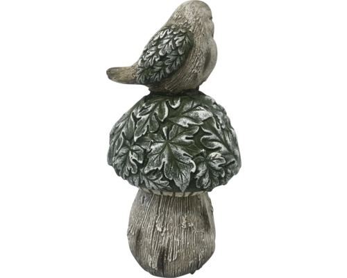 Dekorativní zahradní figurka: pták na houbě