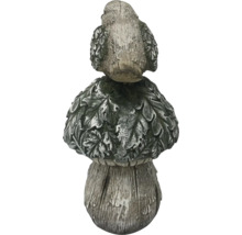 Dekorativní zahradní figurka z umělého kamene ve tvaru houby s ptáčkem