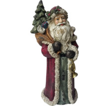 Dekorativní figurka Santa Clause s pytlem a stromem