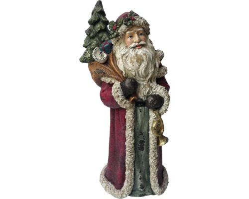 Dekorativní figurka Santa Clause s pytlem a stromem