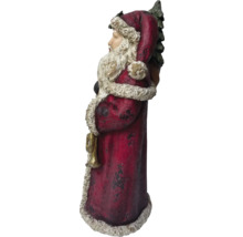 Dekorativní figurka Santa Claus s vánočním stromkem a trumpetou